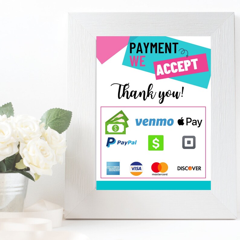 Payment Method Printable We Accept Credit Cards Printable Etsy