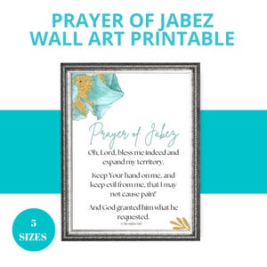 Prayer of Jabez Printable Wall Art | Christian Scripture Decor | Bible Verse Art | 1 Chronicles 4:10 | Floral Faith Print | Digital Download