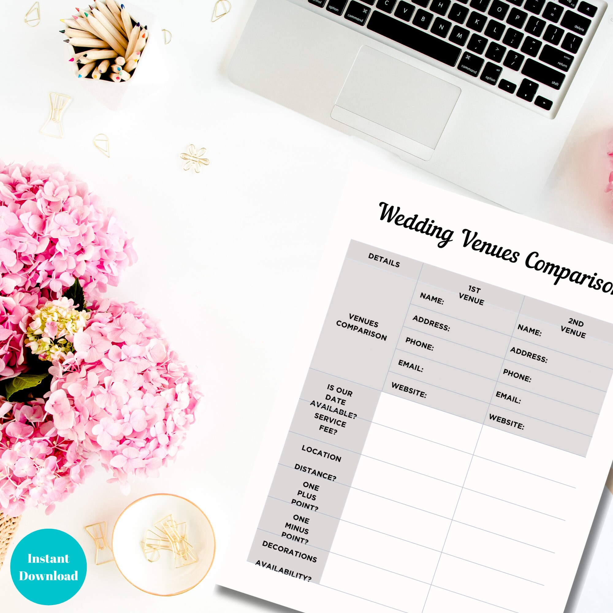 Minimalist Wedding Day Planner, Printable Wedding Planner, Wedding ...