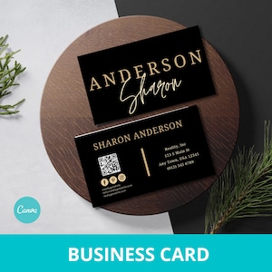 QR Code Business Card Template: Editable Canva Design (3.5&quot; x 2&quot;)
