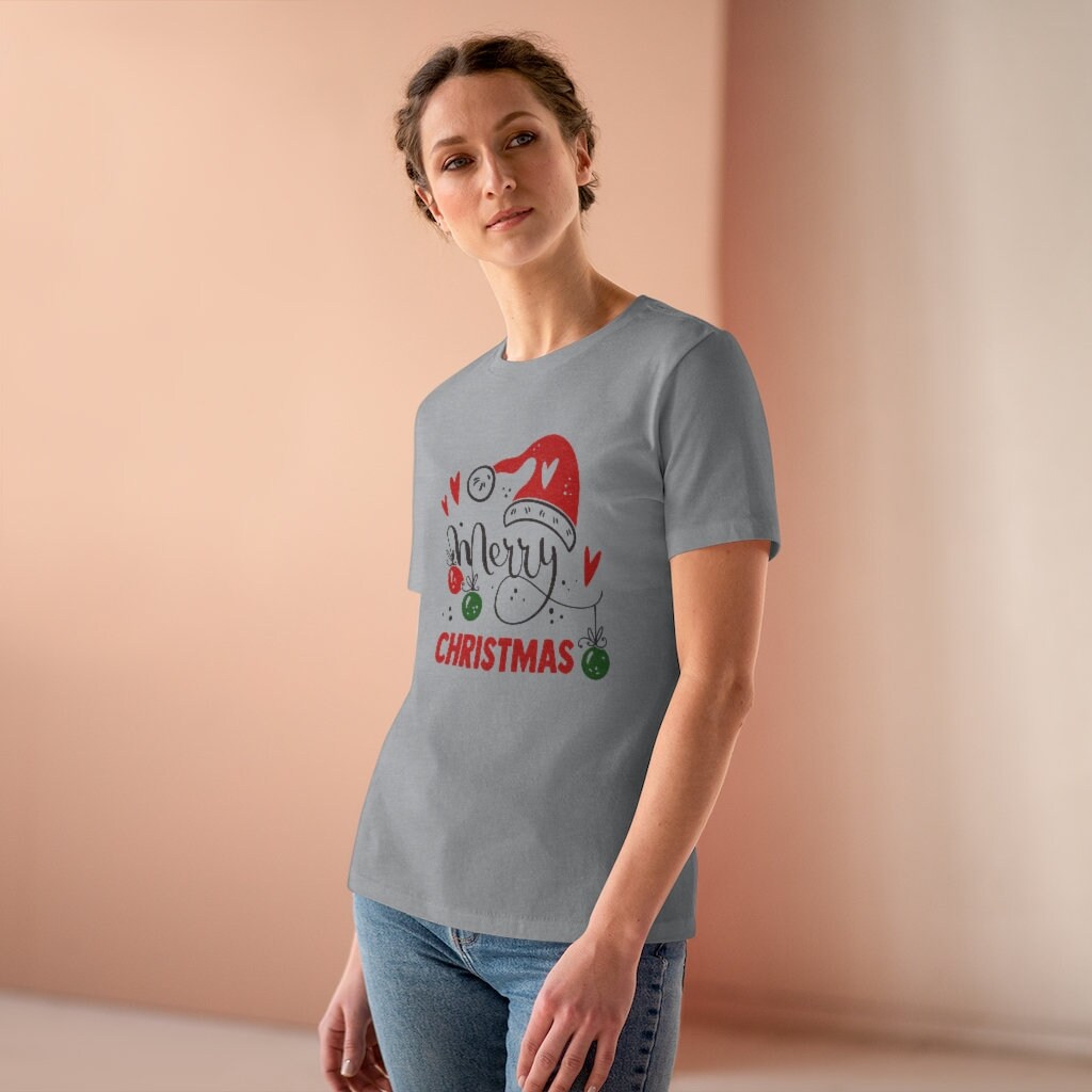 Merry Christmas Women's Premium Tee Holiday Tee Etsy