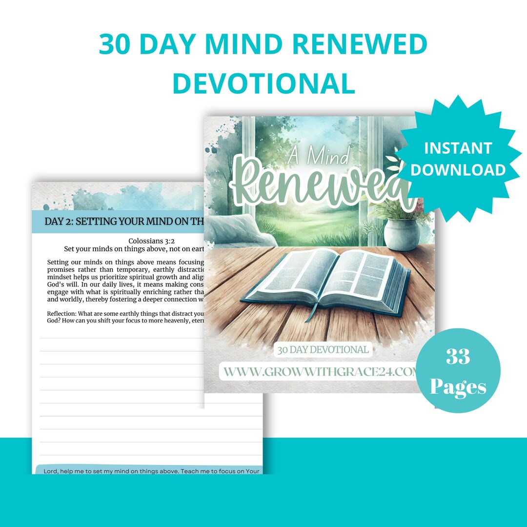30 Day Mind Renewed Devotional | Christian Renewal Journal | Faith ...