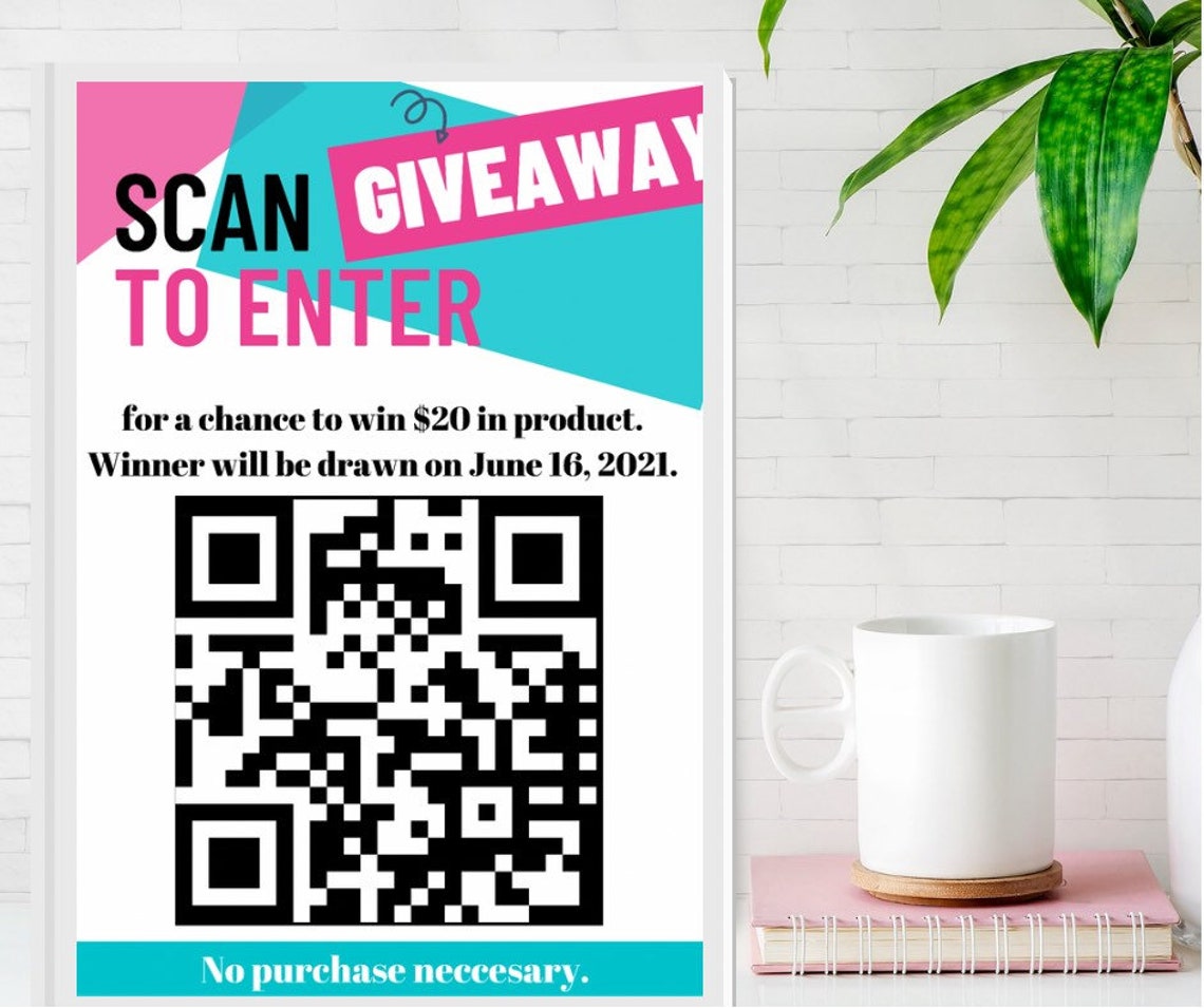 Enter to Win QR Code Sign Enter to Win Printable Giveaway - Etsy