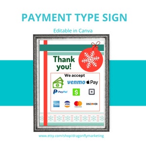 Christmas Payment Sign: Holiday Market Canva Template