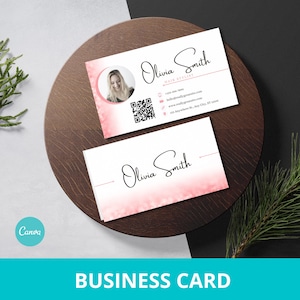 QR Code Business Card Template: Modern Editable Design (Canva)