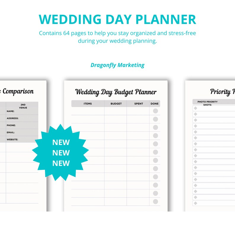 Minimalist Wedding Day Planner, Printable Wedding Planner, Wedding ...