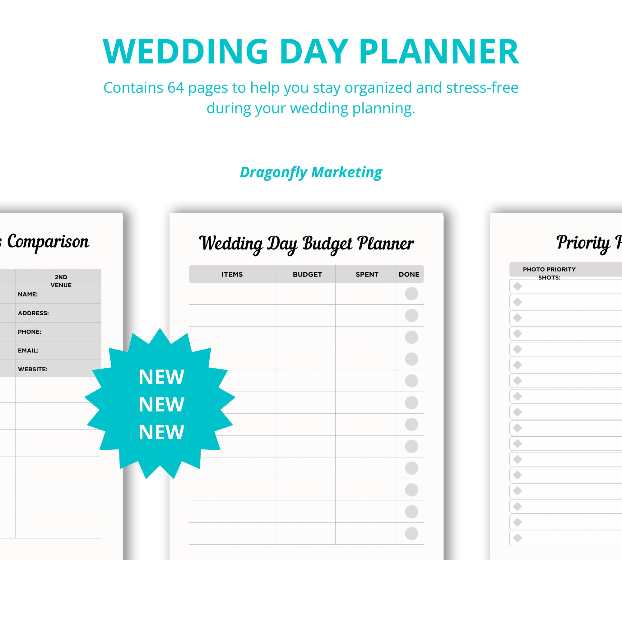 Minimalist Wedding Day Planner, Printable Wedding Planner, Wedding ...