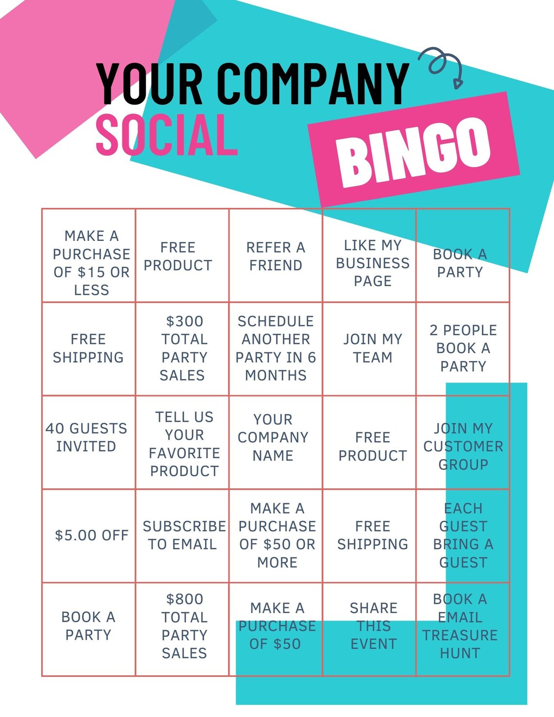 Direct Sale Bingo printable DIGITAL DOWNLOAD in Canva Etsy