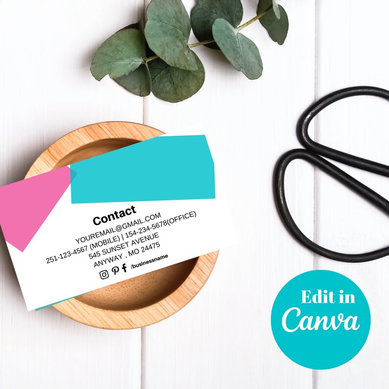 Business Card CANVA Template Business Card Template Direct Etsy