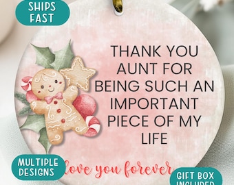 Adorno navideño de jengibre • Mamá, Nana, hermana, abuela, tía y más • Lindo regalo para ella, adorno familiar personalizado