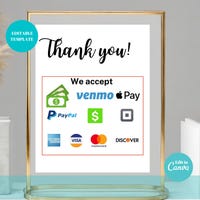 Square Payment Sign - Etsy