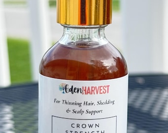 Aceite capilar botánico Crown Strength de 59 ml / Aceite para el crecimiento del cabello fino / Aceite capilar de romero y menta / Reparación natural del cabello