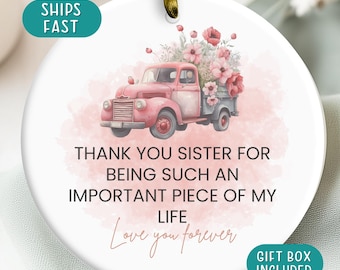 Sister Christmas Ornament: Heartfelt Ceramic Keepsake