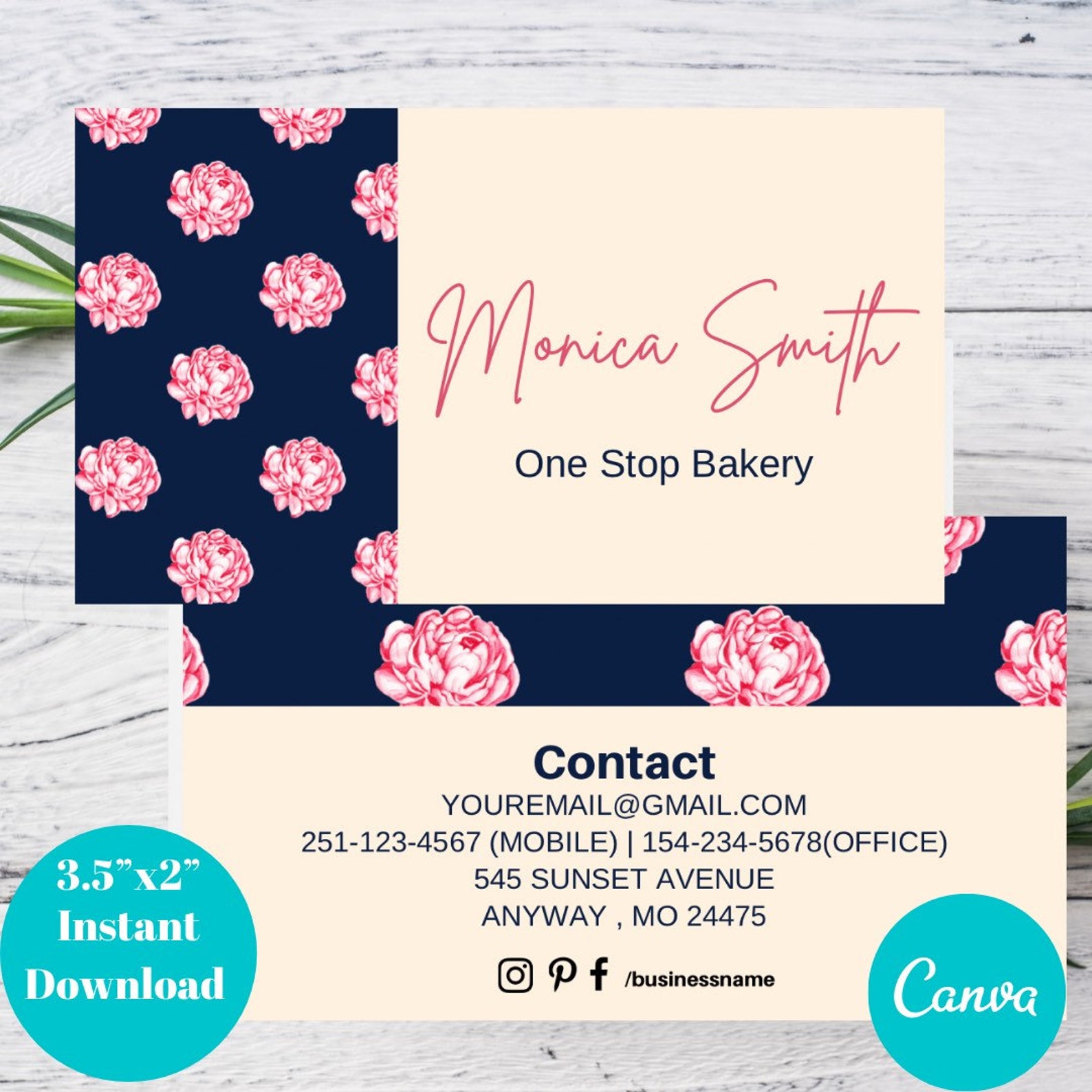 Business Card CANVA Template Business Card Template Direct | Etsy