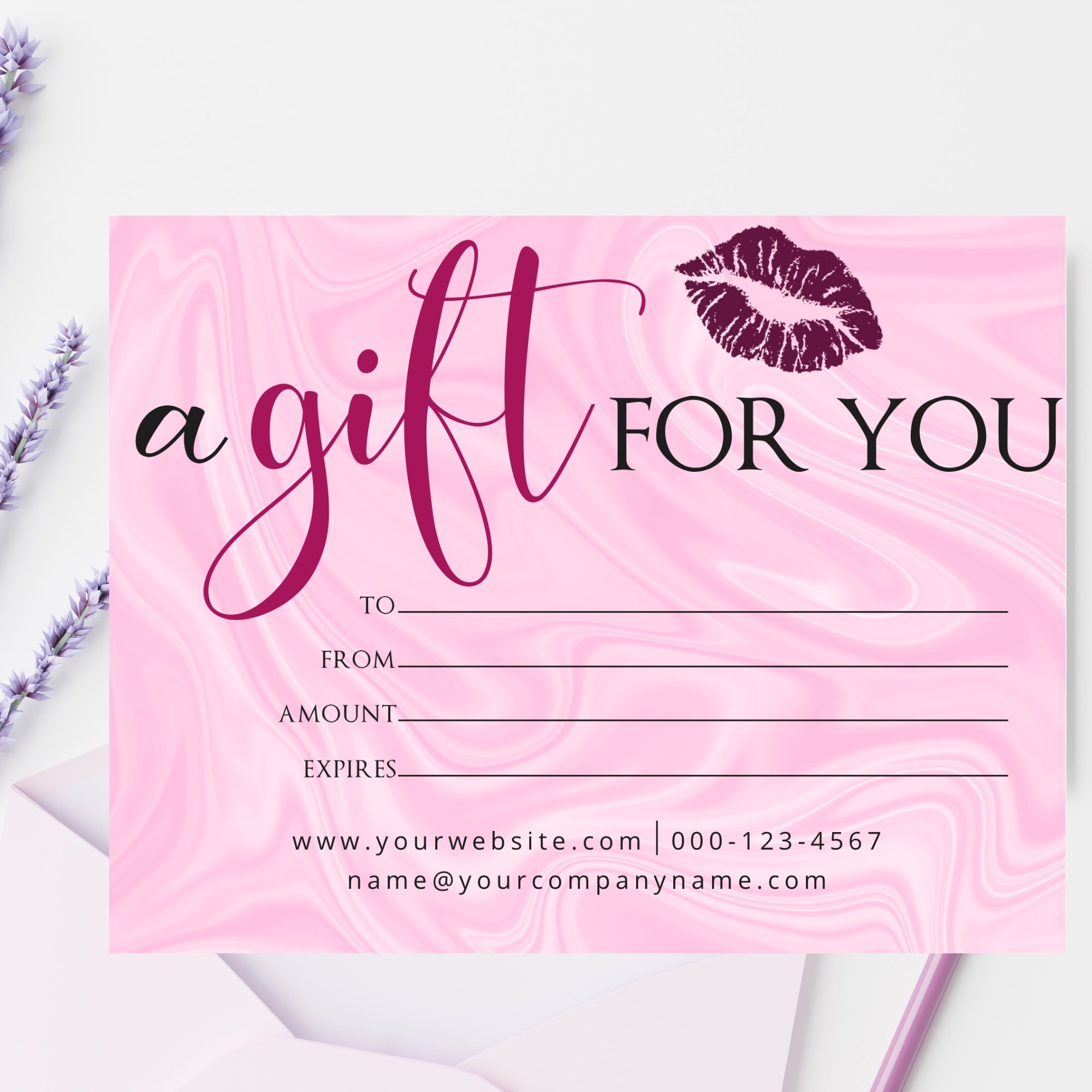 Business Gift Certificate Card CANVA Template A Gift for You Etsy