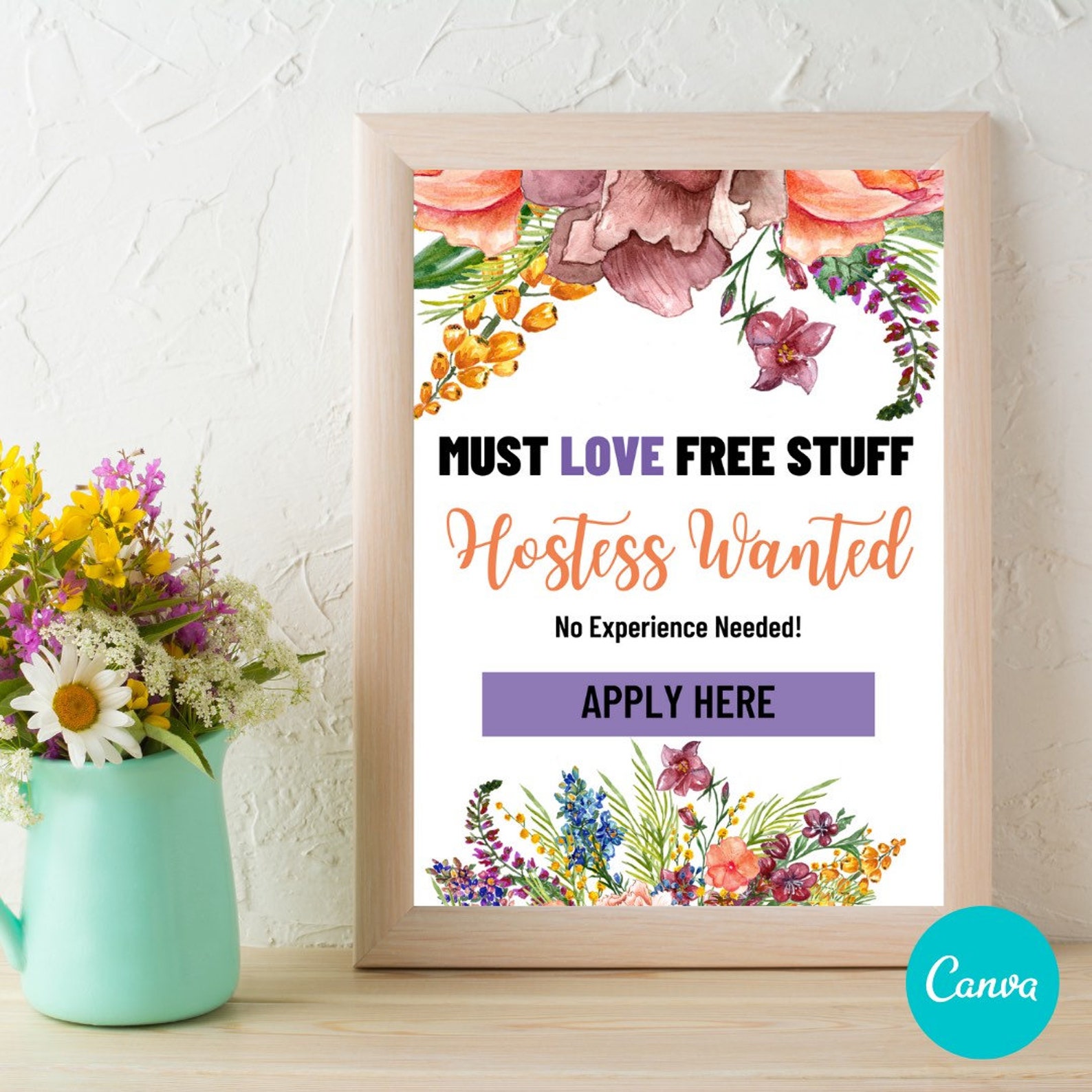 Customizable Hostess Wanted Sign Editable Direct Sales | Etsy