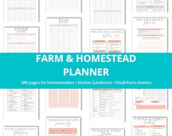 Farm & Homestead Planner Printable | 388-Page Farm Business Organizer | Garden, Livestock and Crop Planner PDF | Homestead Planning Binder