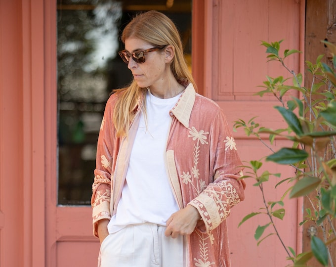 Floral Silk Velvet Kimono main image 0