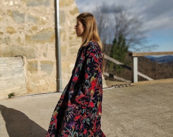 Lange Samtjacke (dunkelblau)