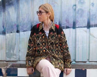 Vintage Kantha Jacke mit Stickerei