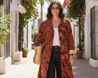 Long Velvet Jacket ( With Collar and Buttons )