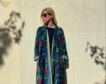 ジャケット・アウター KATHARINE HAMNETT Velvet long coat Katharine Hamnett Shiny Velvet Coat Double Breasted Jacket