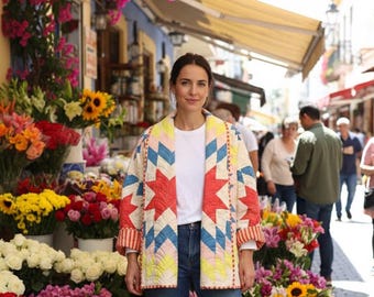 Reversible Patchwork Quilted Jacket