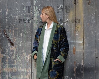 Samtjacke Kurz ( Blau ining innen )