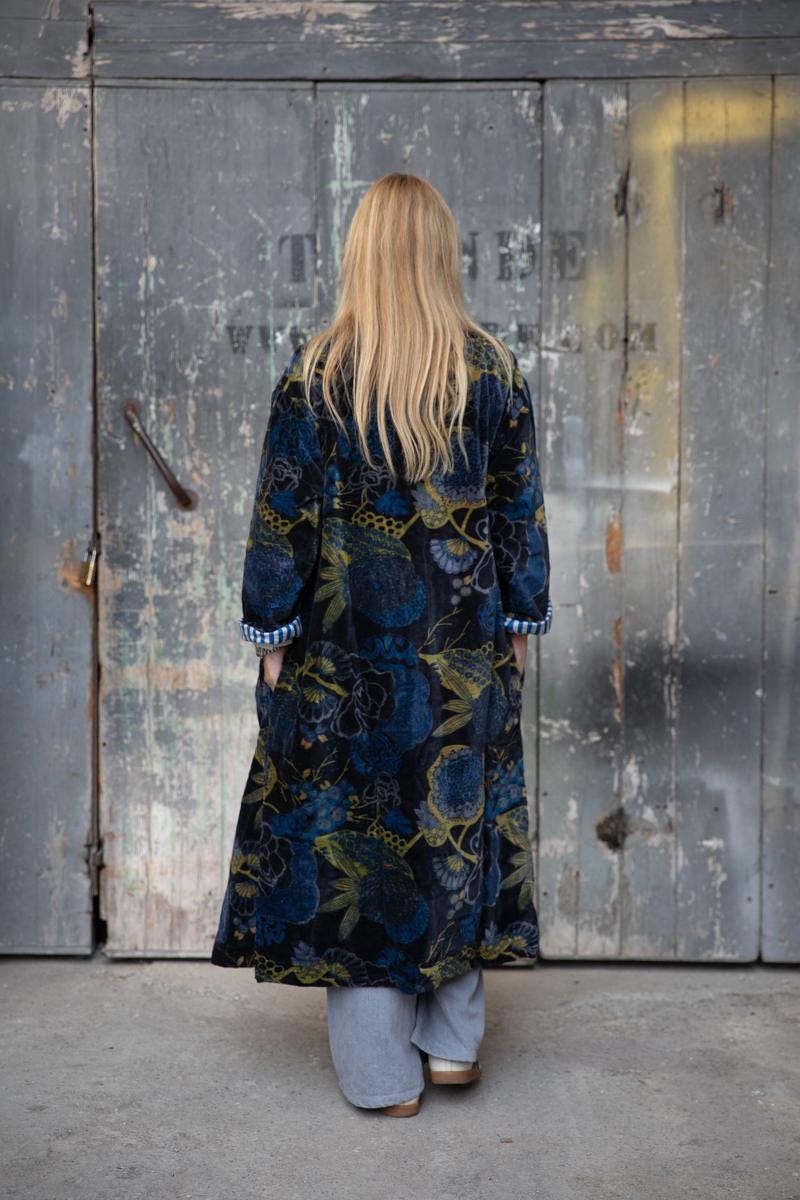 NieR VELVET STYLISH LONG COAT【GRUDGE】新品 Long Velvet Jacket ( Green and White Lining Inside ) - Etsy