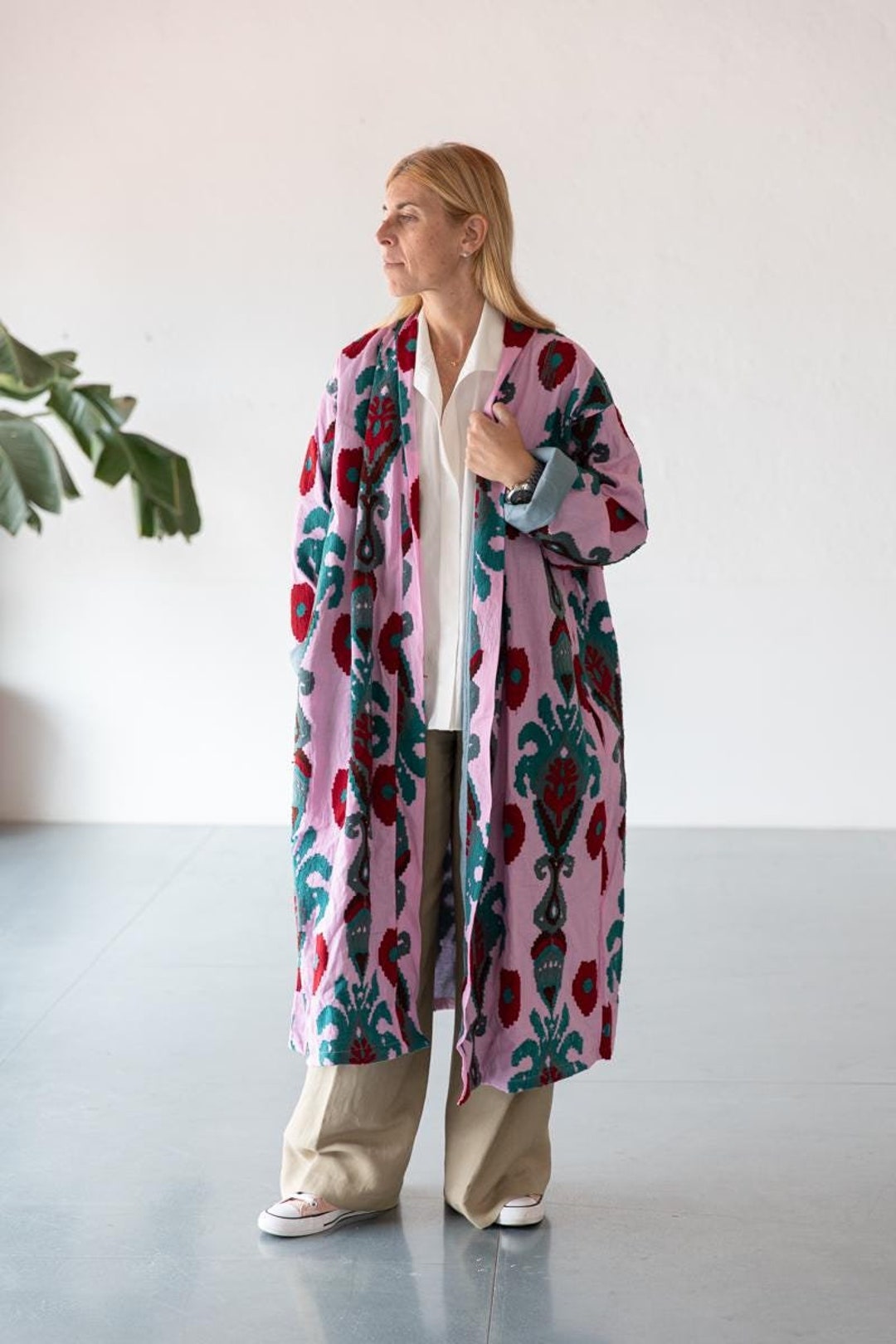Long Merino Wool Embroidered Jacket main image 1