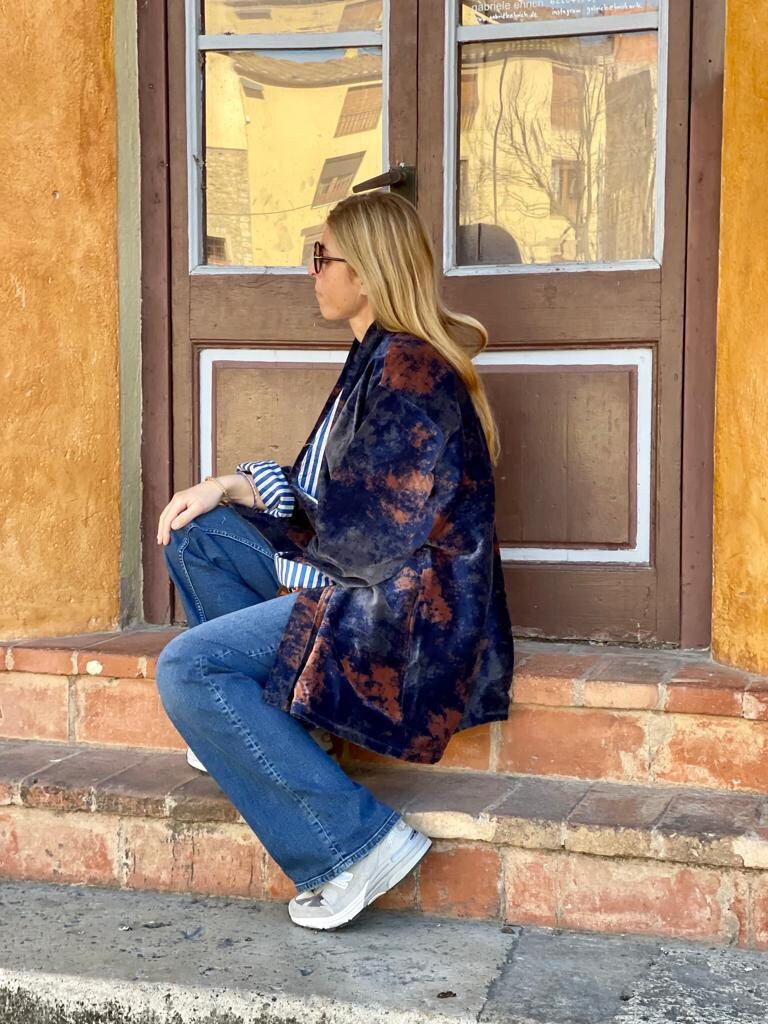Midnight blue top velvet dinner jacket