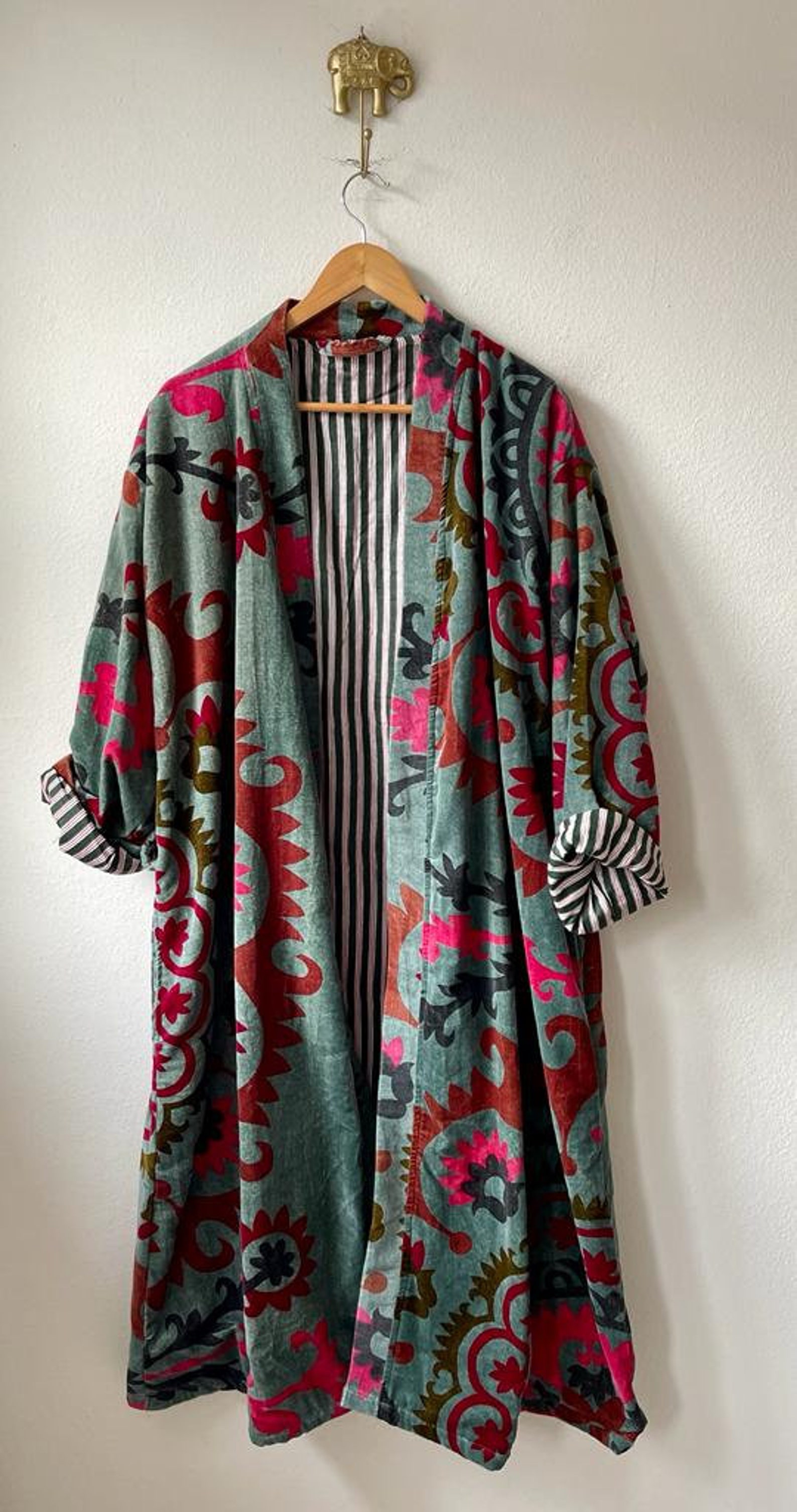 Lapel Long Sleeve Velvet Jacket main image 0