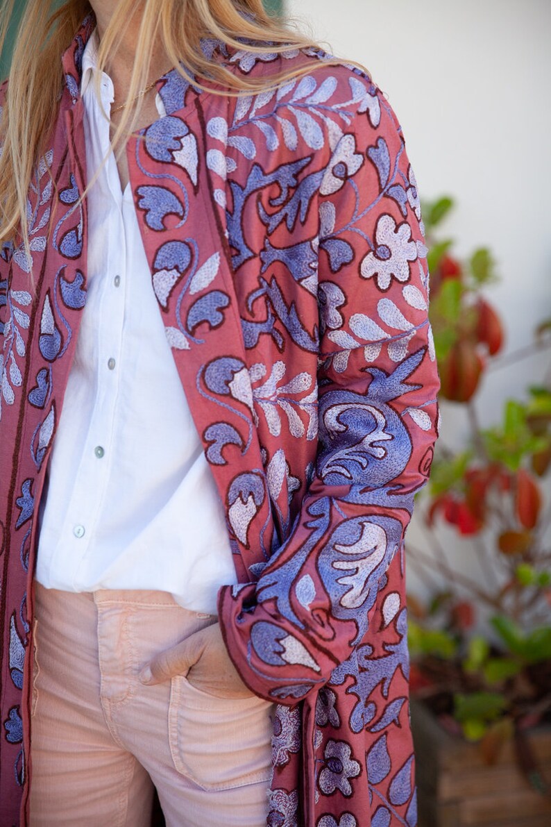 Long Vintage Suzani Jacket image 6