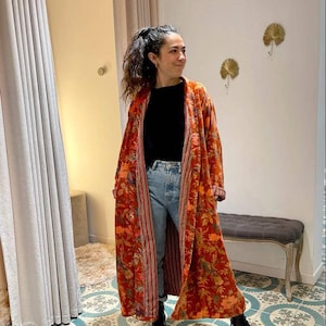 Long Velvet Jacket ( red lining inside)