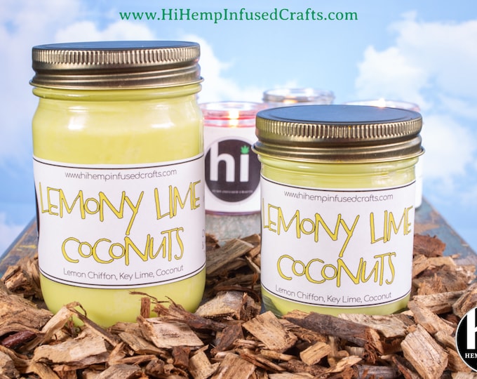 Lemony Lime Coconuts Hemp-Infused Soy Candle