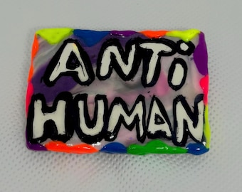 Trippy, Anti-Human, Bar Pin Brooch