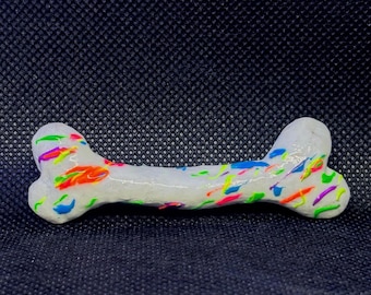 Trippy Neon Bones, Bar Pin Brooch
