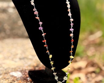 Handmade, Rainbow, Crystal Chakra Necklace