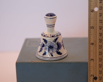 Vintage Delft Porcelain Bell Blue and White Windmill Bell  145