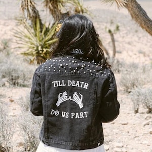 Black Pearl Denim Bridal Jacket: Customized Wedding Jean
