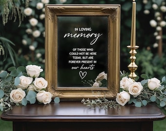 In Loving Memory Wedding Sign Decal: Memorial Table Decor