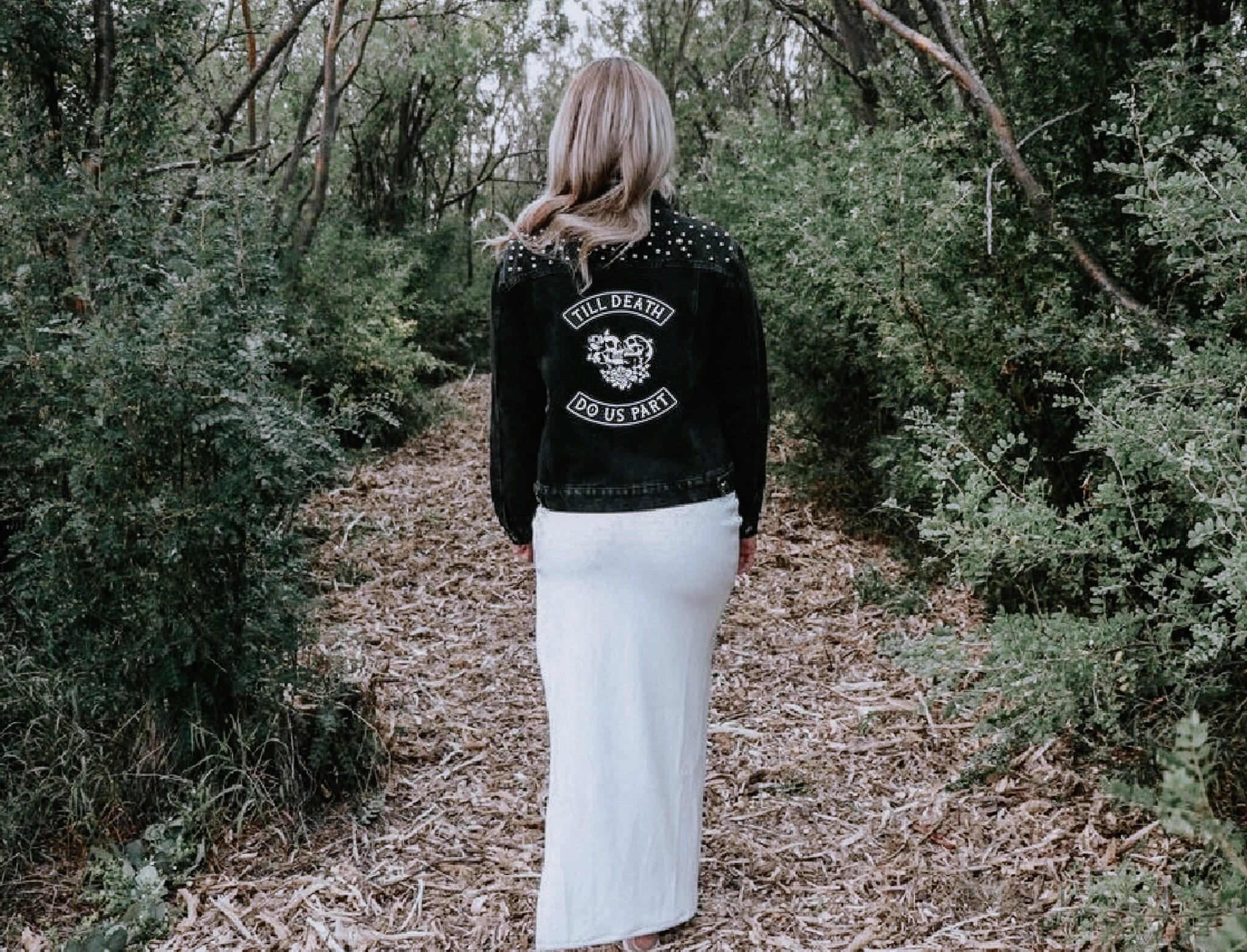 Till Death Do Us Part | Black Pearl Jacket | Denim Bridal Jacket | Wedding Jacket | Jacket for Bride | Grungy Bride Apparel Moody Bride