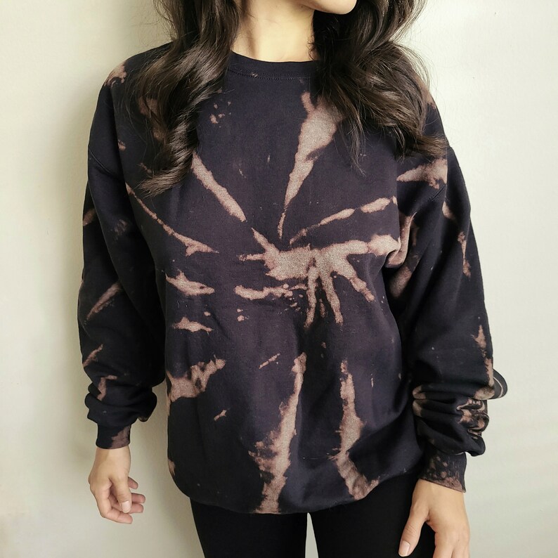 Bleach Crew Neck Sweater Bleach Tie Dye Sweater Bleach Etsy