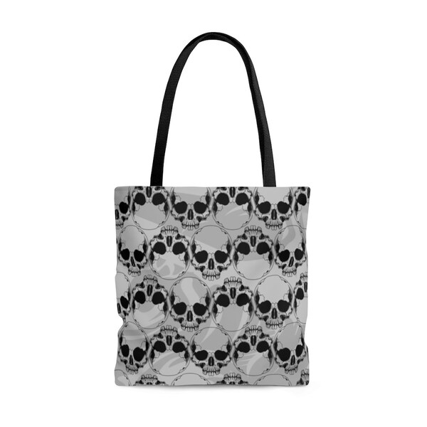 Skull Print Tote Bag, Gothic, Dark, Halloween Bag, Shopping