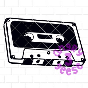 Cassettetape digitale download dxf eps svg gesneden bestanden png voor sublimatie om shirts te maken stickers stickers bekers borden printables