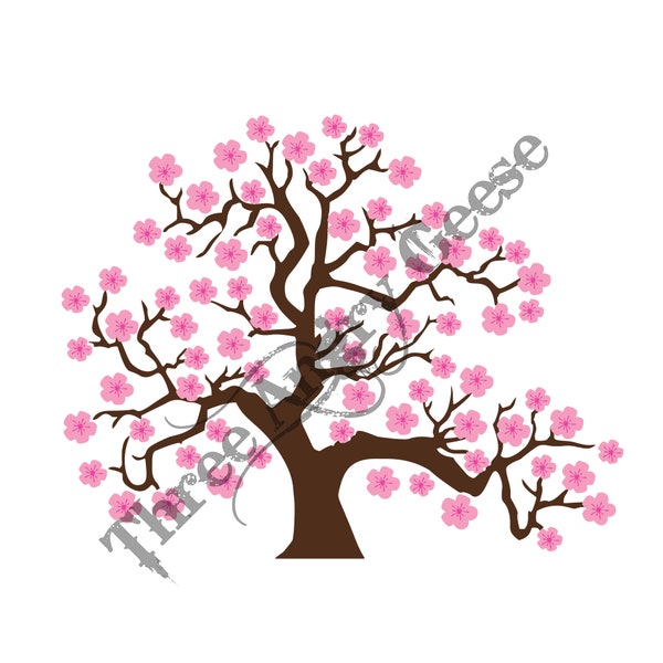 Cherry Blossom Tree svg, png, jpg, eps, dxf, and pdf Files