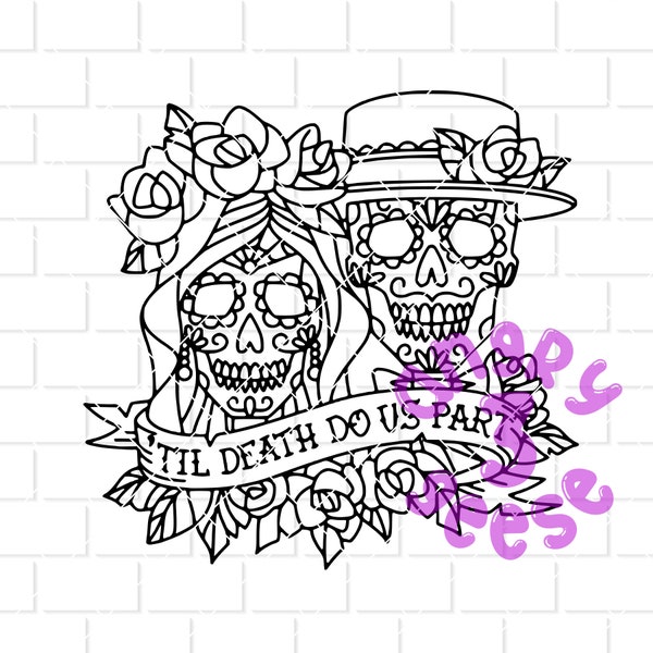 Dia de los Muertos Couple Digital Download dxf eps svg cut files png for sublimation for shirt decal sticker tumbler sign printable