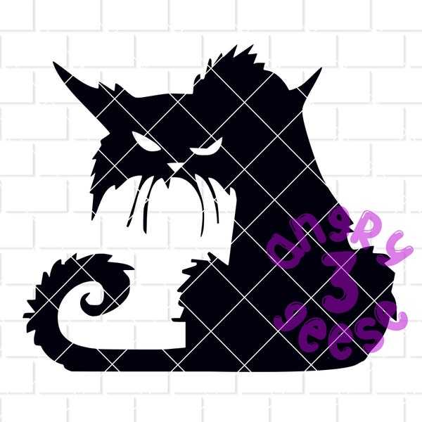 Angry Cat Digital Download dxf, eps, svg cut file, png for sublimation to make shirts decals stickers tumblers printables