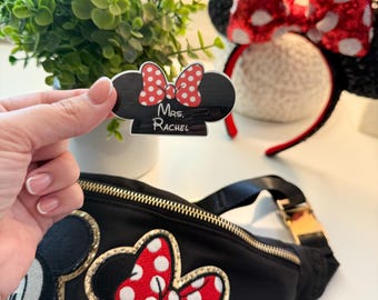 Custom Minnie Mouse Ears Sticker | Teacher Minnie Mouse Sticker