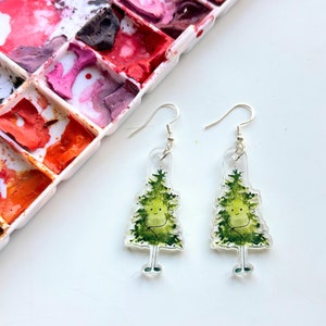 Evergreen Pine Tree Christmas Earrings | Forest Woodland Jewelry | Tree Earring | Christmas Earrings | Pine Tree Accessory | Tree Gift